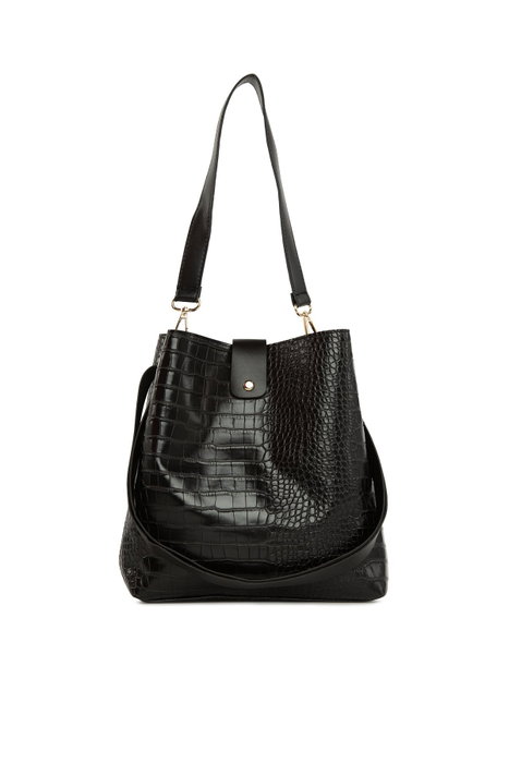 Zoozie Bags Bandolera Midi Negro y Dorado con Detalles de Flecos Zoozie Bags Bandolera Midi Negro y Dorado con Detalles de Flecos